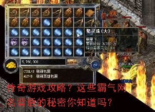 传奇游戏攻略?这些霸气网名背后的秘密你知道吗? 传奇游戏攻略?这些霸气网名背后的秘密你知道吗?