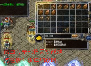 热血传奇七怖天挑战地点在哪?求详细攻略 热血传奇七怖天挑战地点在哪?求详细攻略